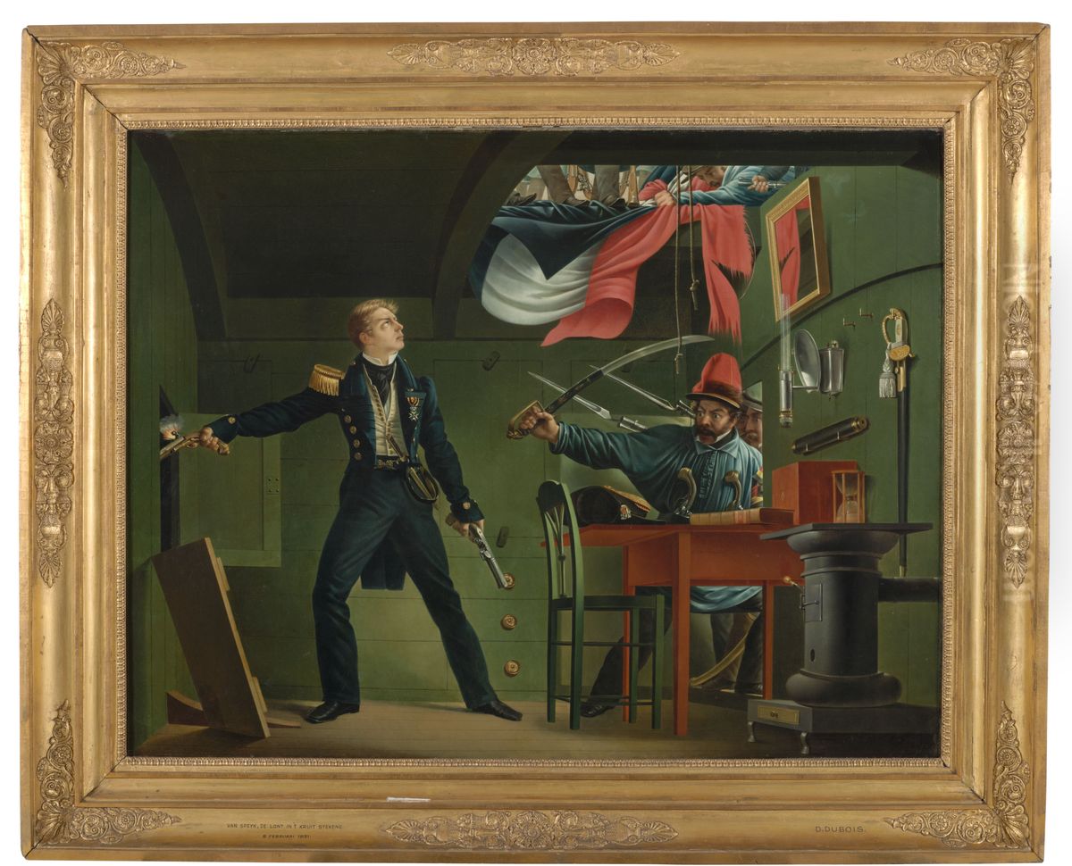 J.C.J. van Speyk vuurt in het kruit Oil Painting by Dominicus Franciscus du Bois