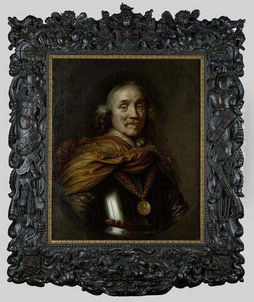 Portret van luitenant-admiraal Maarten Harpertsz. Tromp Oil Painting by Jan Andrea Lievens