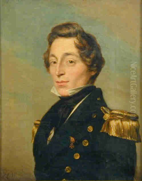 Portrait of Luitenant-ter-zee 1e klasse Henri Glabbeek van der Does (1811-1852) Oil Painting by Pieter Christoffel Wonder