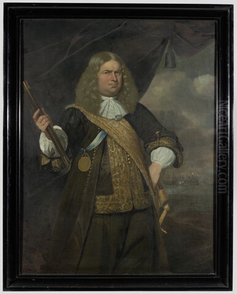 Portrait of Luitenant-Admiraal Adriaen Banckert Oil Painting by Hendrick Berckman
