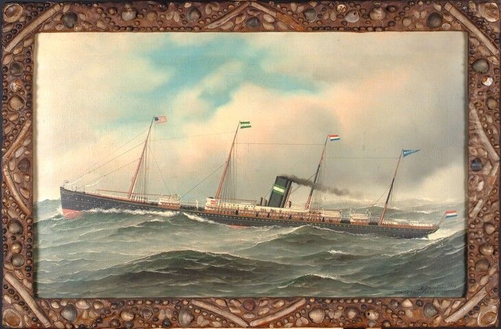 Het passagiersschip ss. Maasdam van de Holland-Amerika Lijn Oil Painting by Antonio Nicolo Gasparo Jacobsen