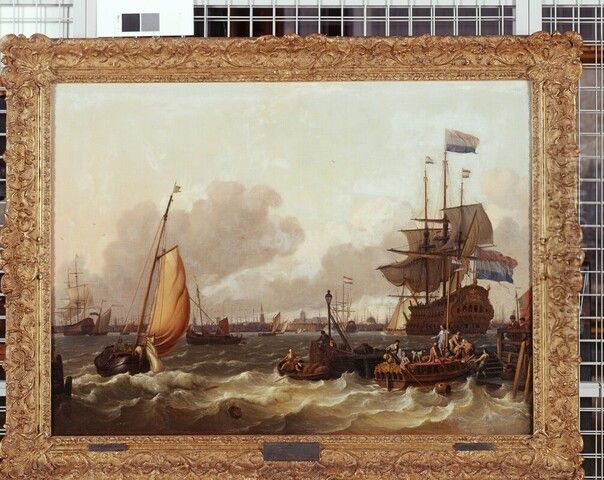 Gezicht op het IJ Oil Painting by Ludolf Backhuysen II
