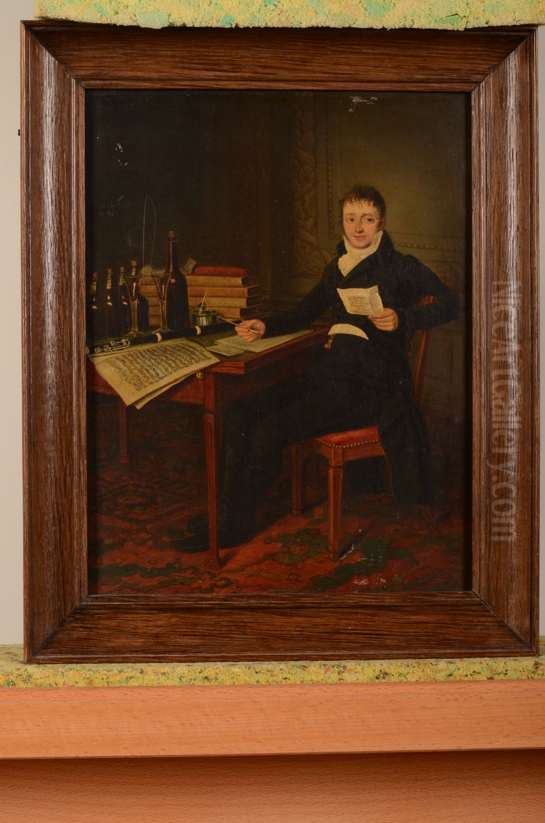 Portret van Pieter de Leeuw Oil Painting by Johannes Petrus van Horstok