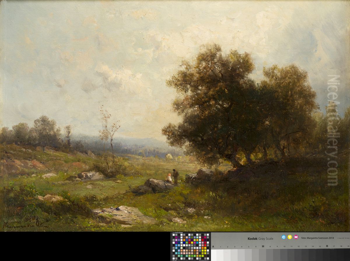 Landschap met geboomte Oil Painting by Hendrik Dirk Kruseman van Elten