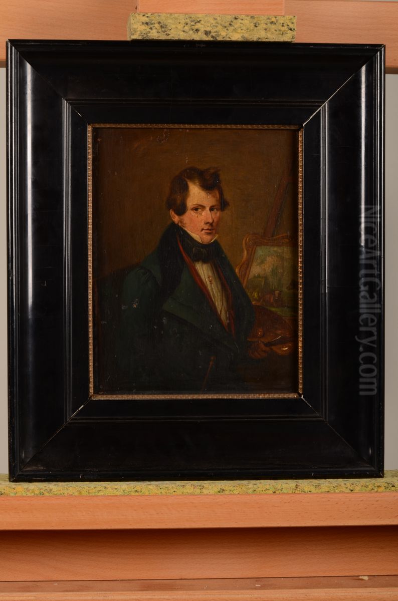 Portrait of Pieter Plas (1810-1853) Oil Painting by Pieter Plas