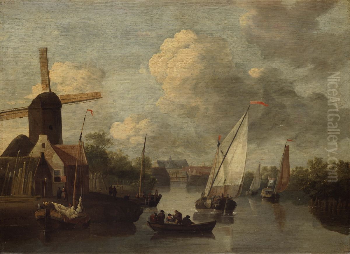 Alkmaar vanaf het Zeglis gezien Oil Painting by Wigerus Vitringa