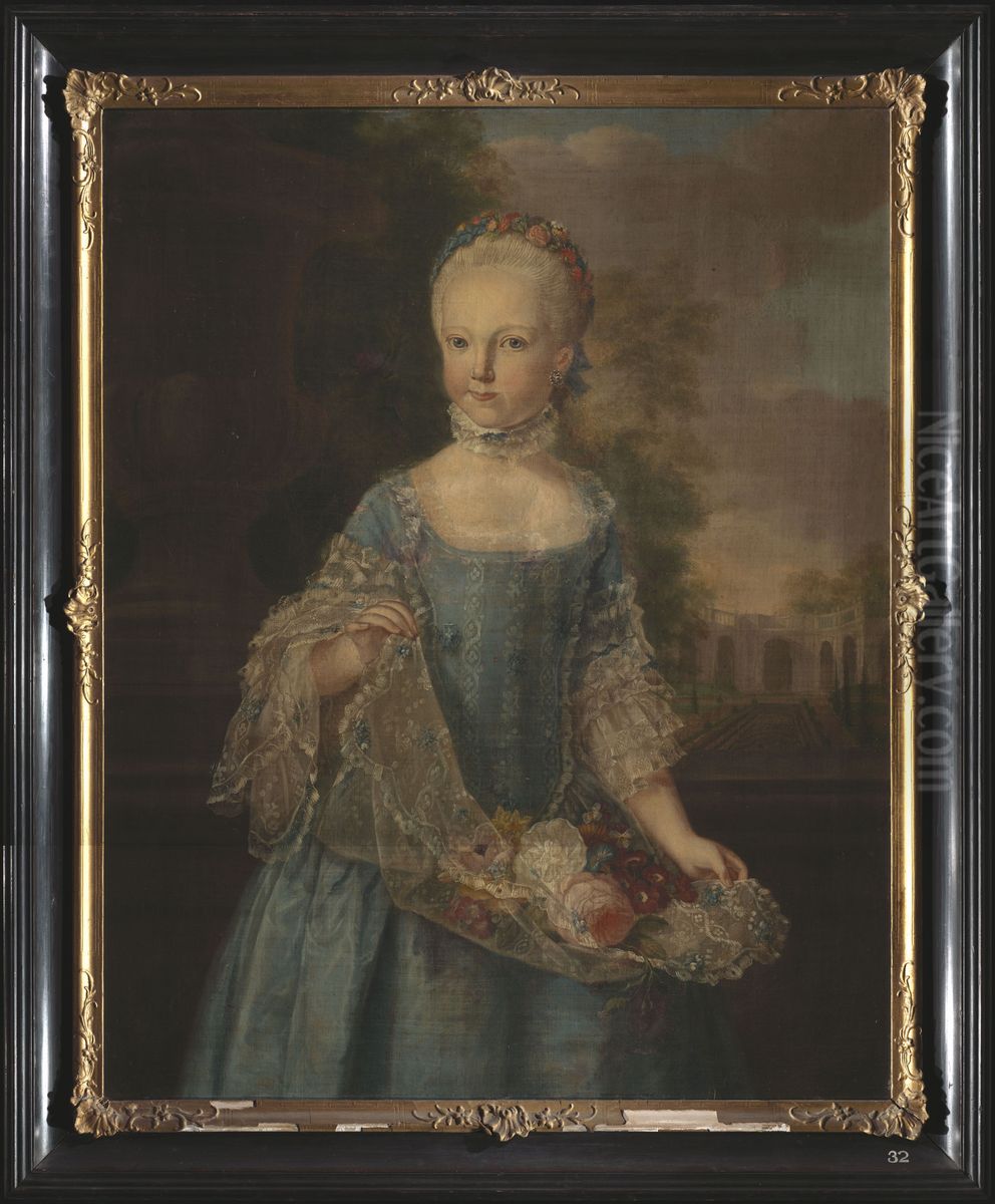 Portret van Adriana Petronella van Nassau-Woudenberg Oil Painting by Tethart Philipp Christian Haag