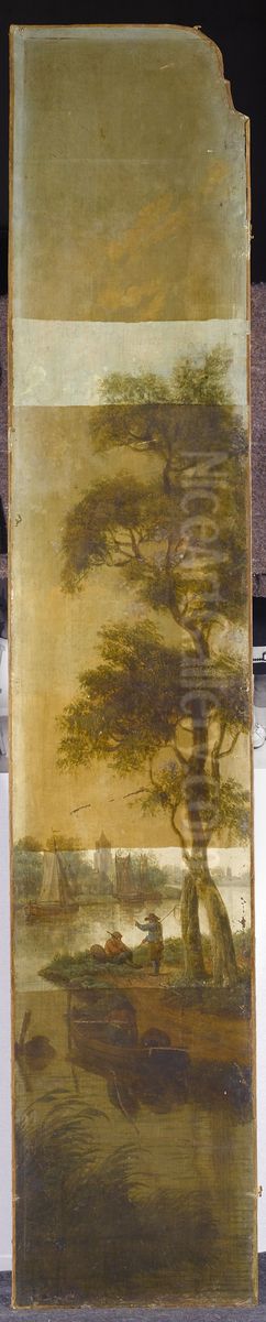 Oeverlandschap Oil Painting by Johannes Petrus van Horstok