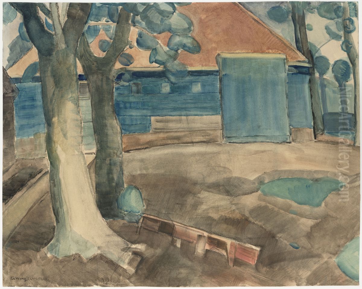 Noord-Hollandse boerderij met erf Oil Painting by Gerrit Willem Van Blaaderen