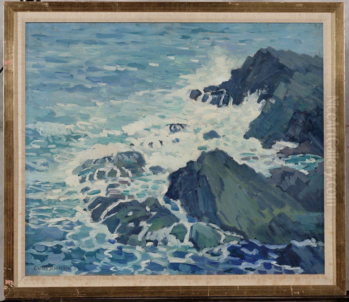 Branding Oil Painting by Gerrit Willem Van Blaaderen