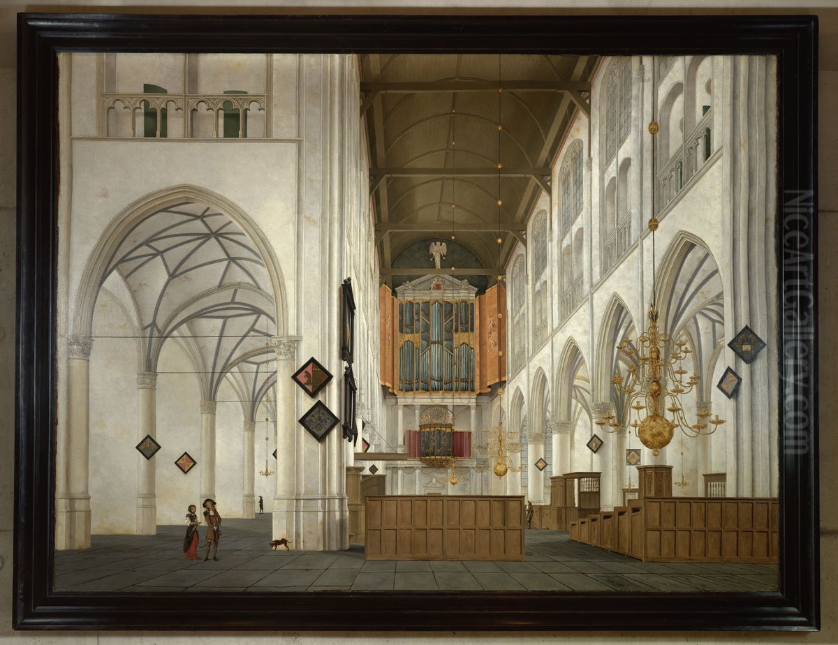 Interieur van de Grote of Sint Laurenskerk te Alkmaar Oil Painting by Pieter Jansz Saenredam