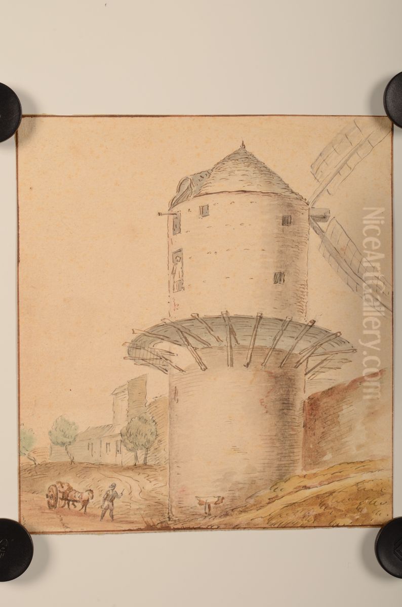 Un Moulin Rempart avec tourelle Oil Painting by Lambert Doomer
