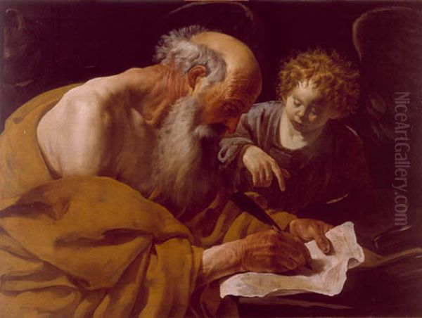 St. Matthew writing his Gospel Oil Painting by Hendrick Ter Brugghen