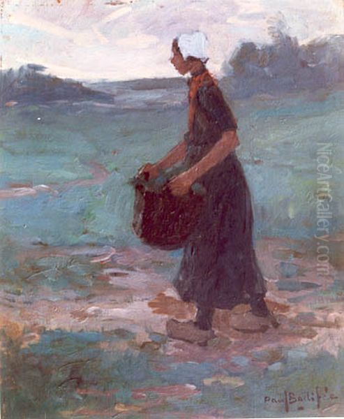 Manddragende boerin Oil Painting by Paul Bodifee