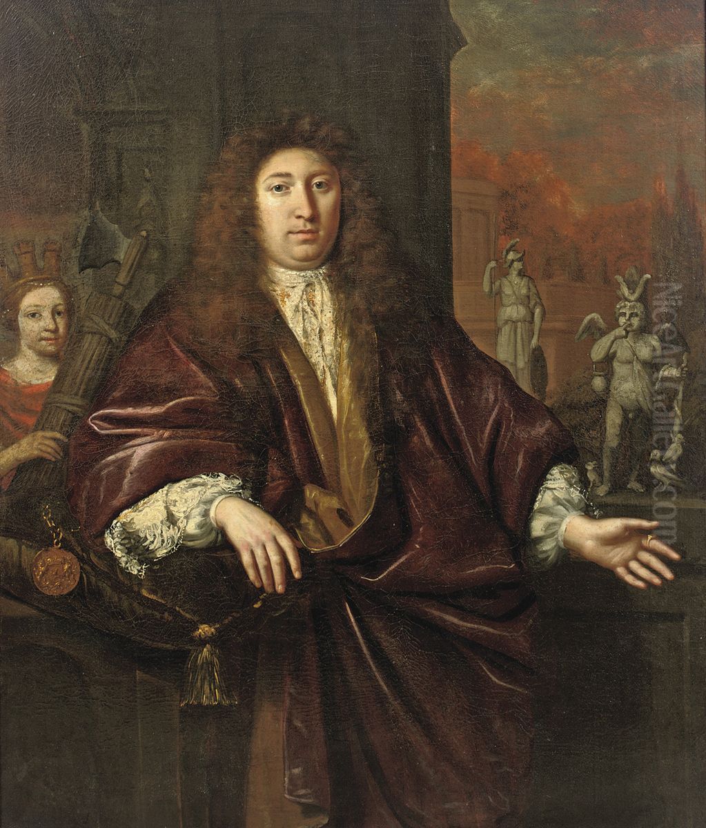 Portret van Gisbert Cuper, hoogleraar en burgemeester van Deventer Oil Painting by Jan de Baen