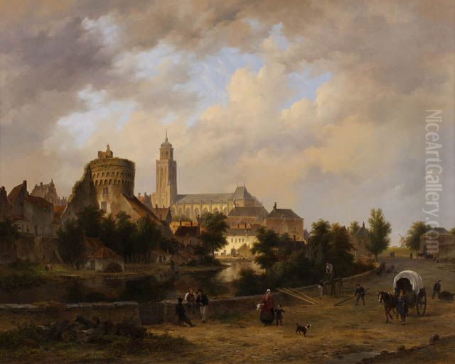 Gezicht op Deventer Oil Painting by Bartholomeus van Hove
