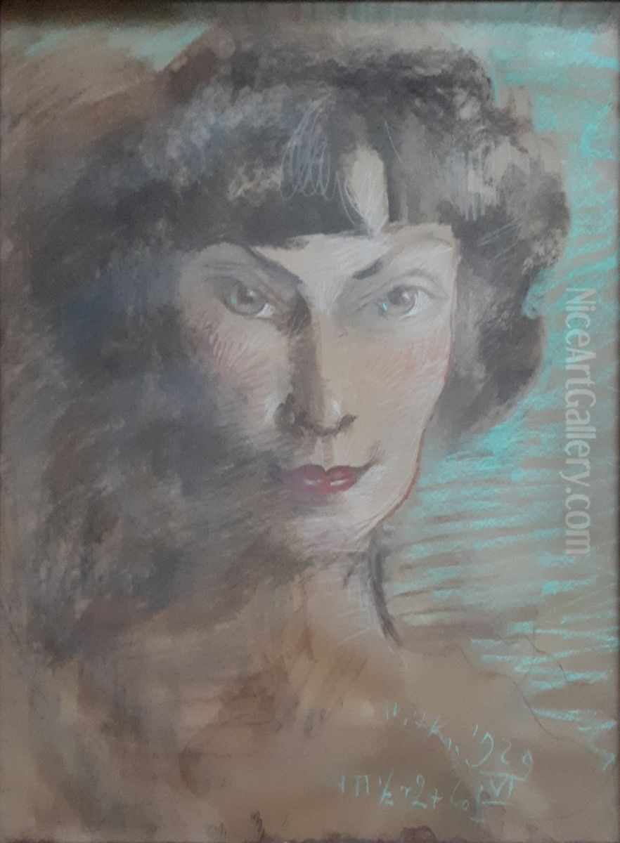 Portrait of Zizi Halama Oil Painting by Stanislaw Ignacy Witkiewicz (Witkacy)