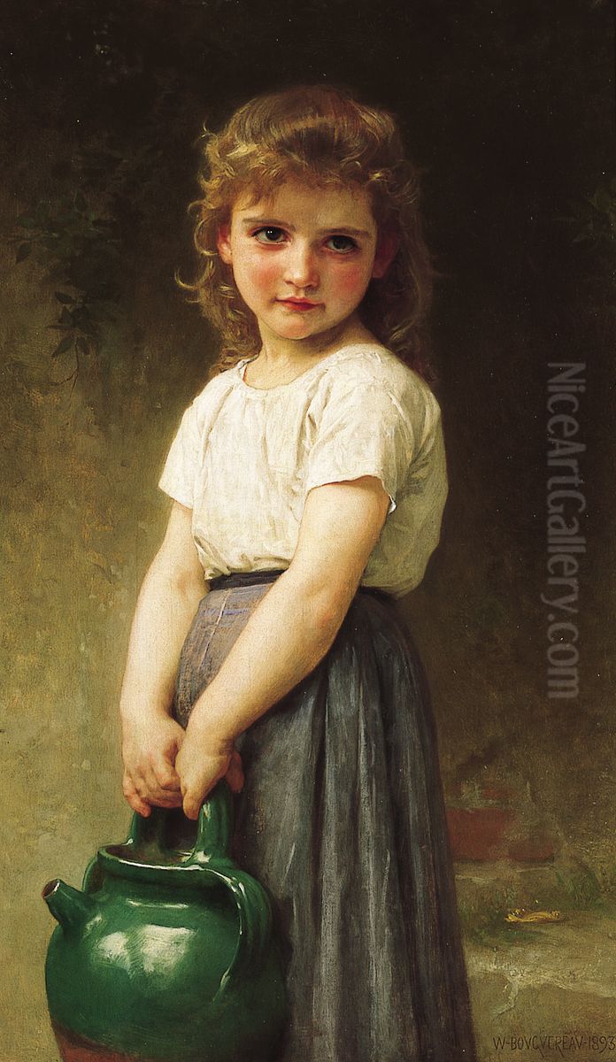Allant a la fontaine Oil Painting by William-Adolphe Bouguereau