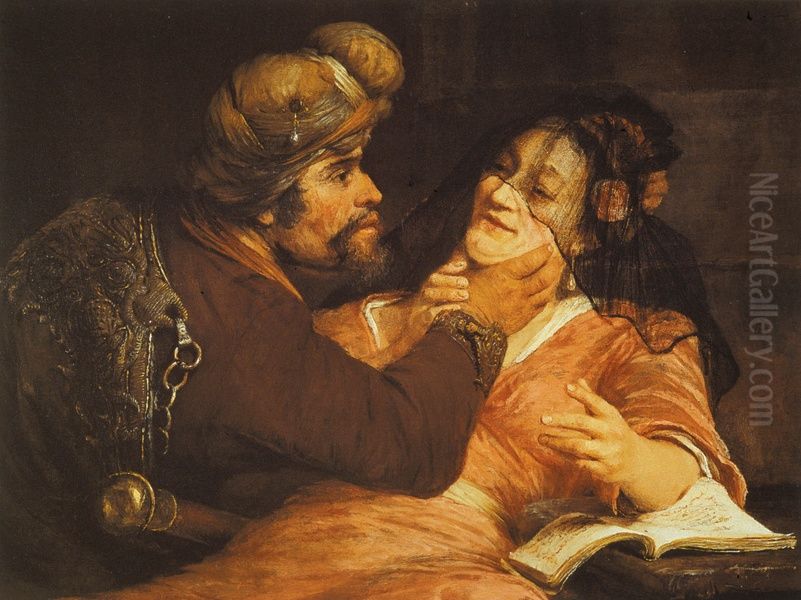 Tamar and Judah Oil Painting by Arent de Gelder