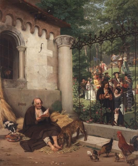 Lazarus and the Rich Man Oil Painting by Eduard Karl Franz von Gebhardt