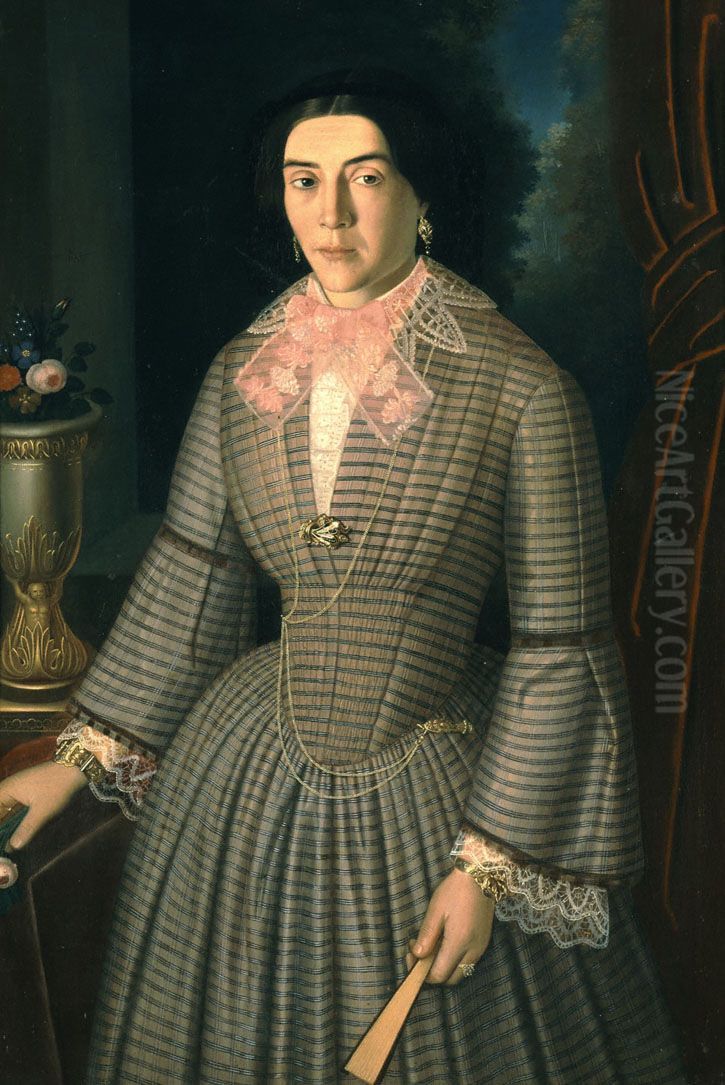 The wife of G. Boulgaris Oil Painting by Franscesco Piege