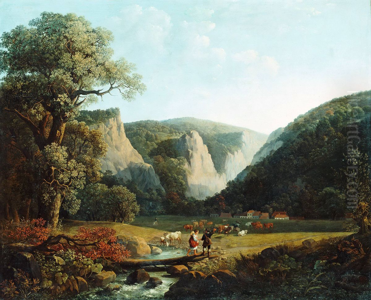 Harz Landscape Oil Painting by Janus Genelli