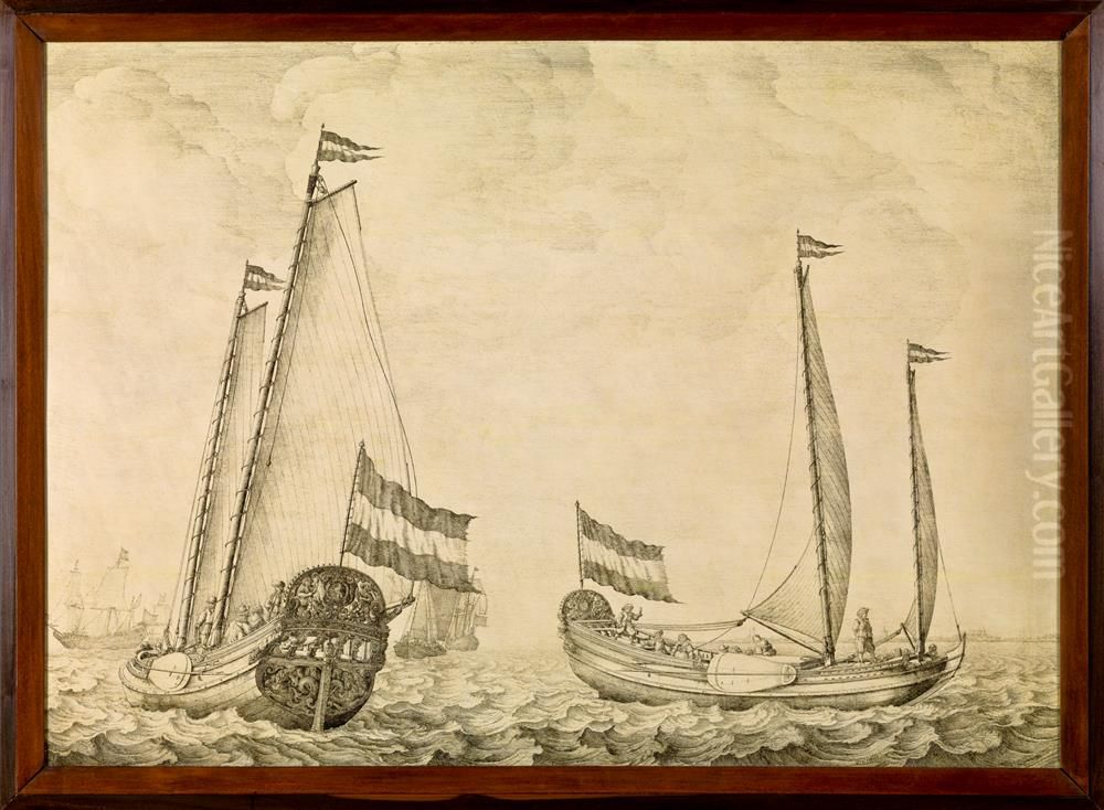 Speeljacht Oil Painting by Willem van de, the Elder Velde