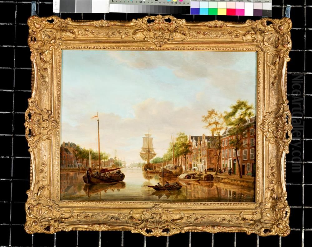 Leuvehaven in Rotterdam Oil Painting by Gerrit Groenewegen
