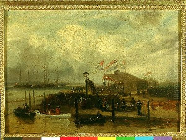 Regatta at the Veerhaven in Rotterdam Oil Painting by Charles Rochussen