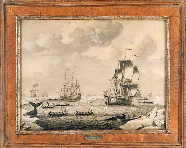 Walvisvangst bij Nova Zembla Oil Painting by Adriaen Van Salm