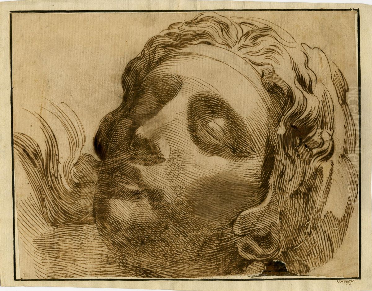 The head of the sculpture 