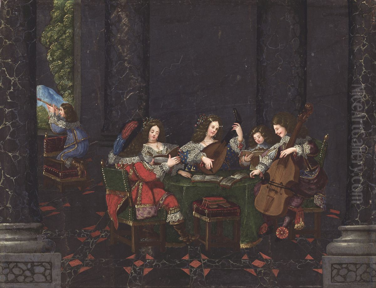 Hearing and Sight Oil Painting by Abraham Bosse