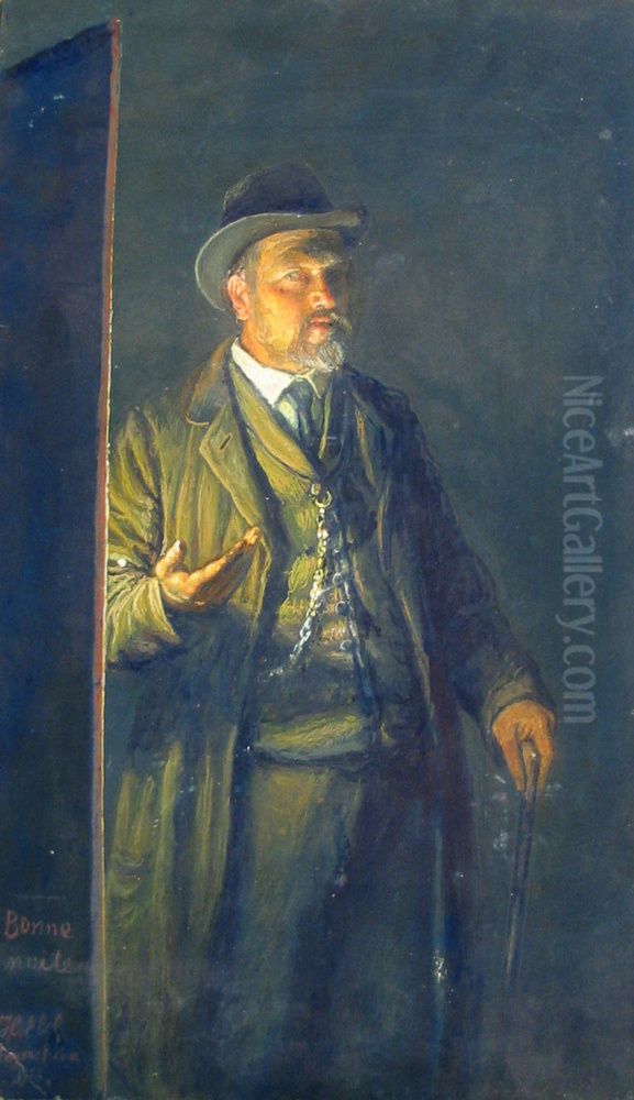 Good Night Oil Painting by Heinrich (Henri) Ebel