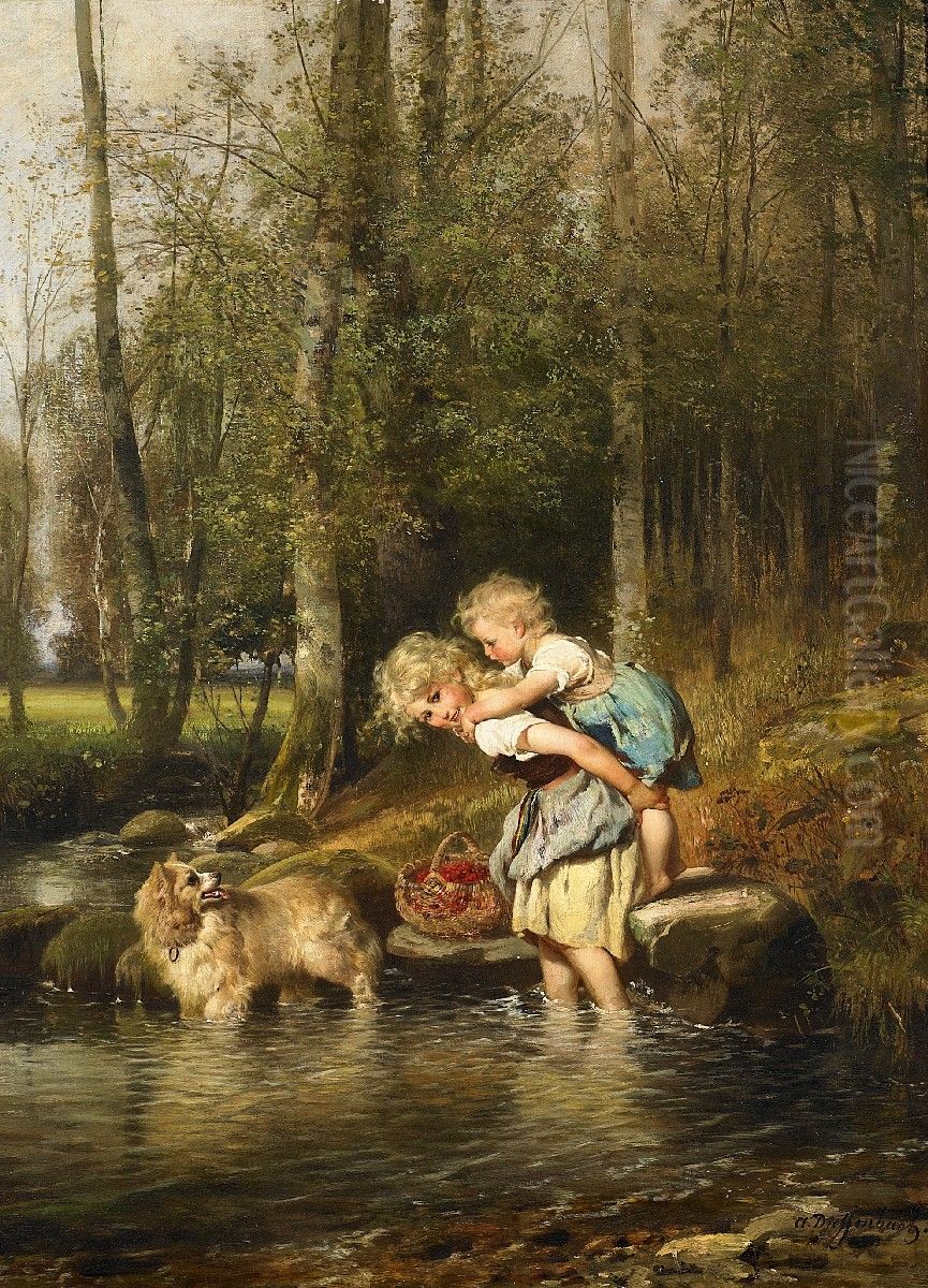 Resting in the wood Oil Painting by Anton Dieffenbach