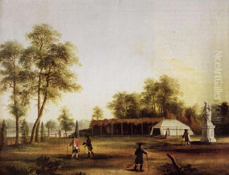 Die Zelte im Tiergarten Oil Painting by Jacob Philipp Hackert