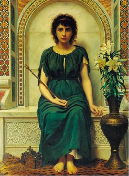 Enthroned Oil Painting by Edward Arthur Fellowes Prynne