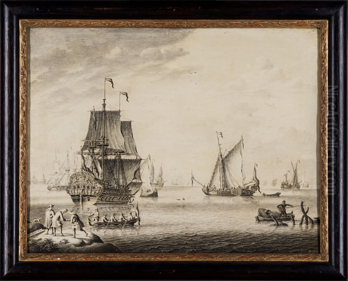 Havengezicht Oil Painting by Adriaen Van Salm