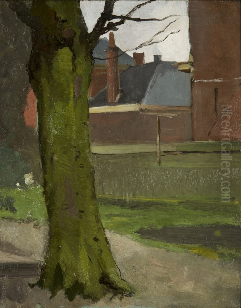 Tuin van de kunstenaar aan Rapenburg 40, Leiden Oil Painting by Floris Verster