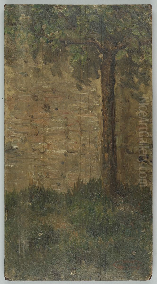 Landschap met boom aan waterkant Oil Painting by Jozef Israels