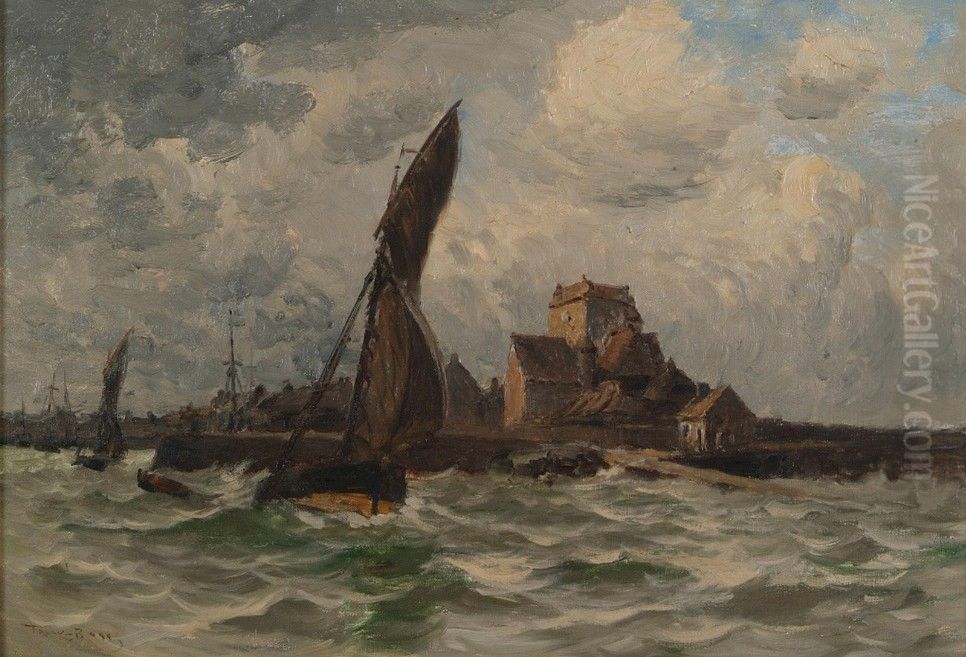 L'Entree du port de Barfleur Oil Painting by Frank Myers Boggs