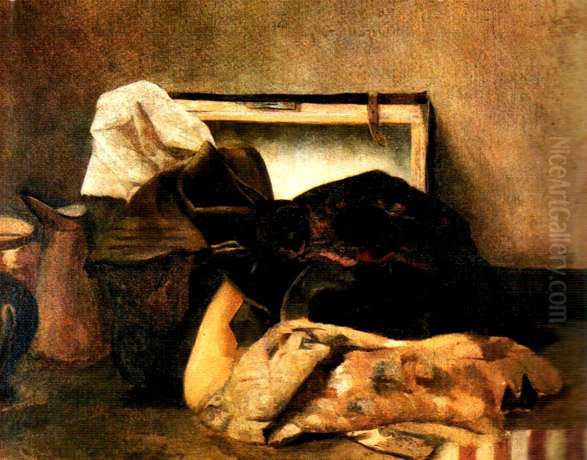 Naturaleza muerta con pano. Oil Painting by Cristobal Rojas