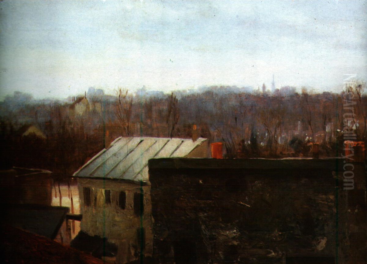 Techos de Paris. Oil Painting by Cristobal Rojas