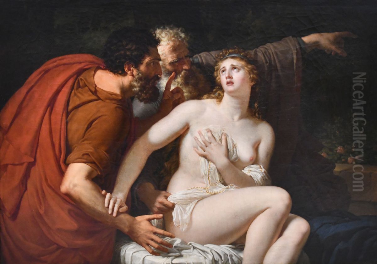 Suzanne et les vieillards Oil Painting by Francois-Xavier Fabre