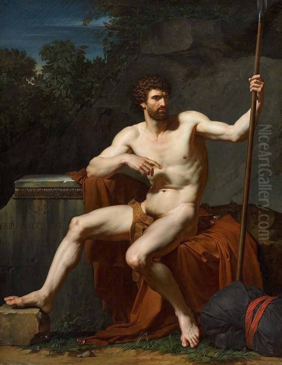 Roman Soldier at Rest - Academy Oil Painting by Francois-Xavier Fabre