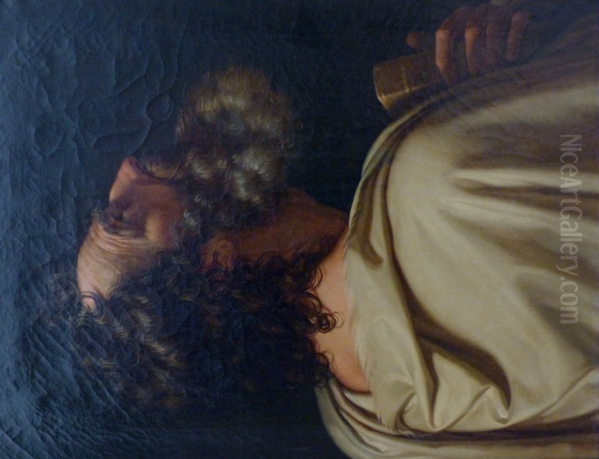 Men's Head Bearded Profile Oil Painting by Francois-Xavier Fabre