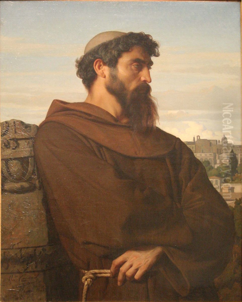 Un penseur, jeune moine romain Oil Painting by Alexandre Cabanel