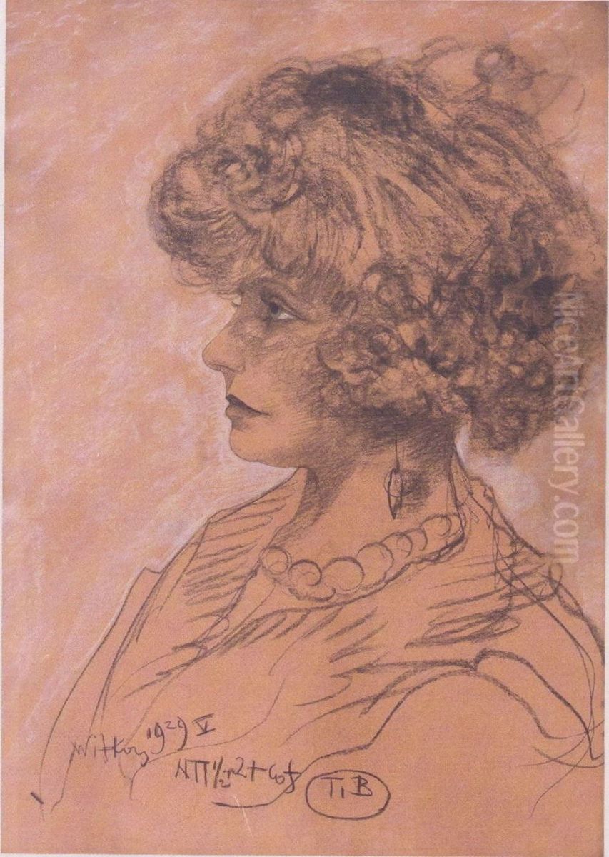 Portrait of Olga Wojakowa Oil Painting by Stanislaw Ignacy Witkiewicz (Witkacy)