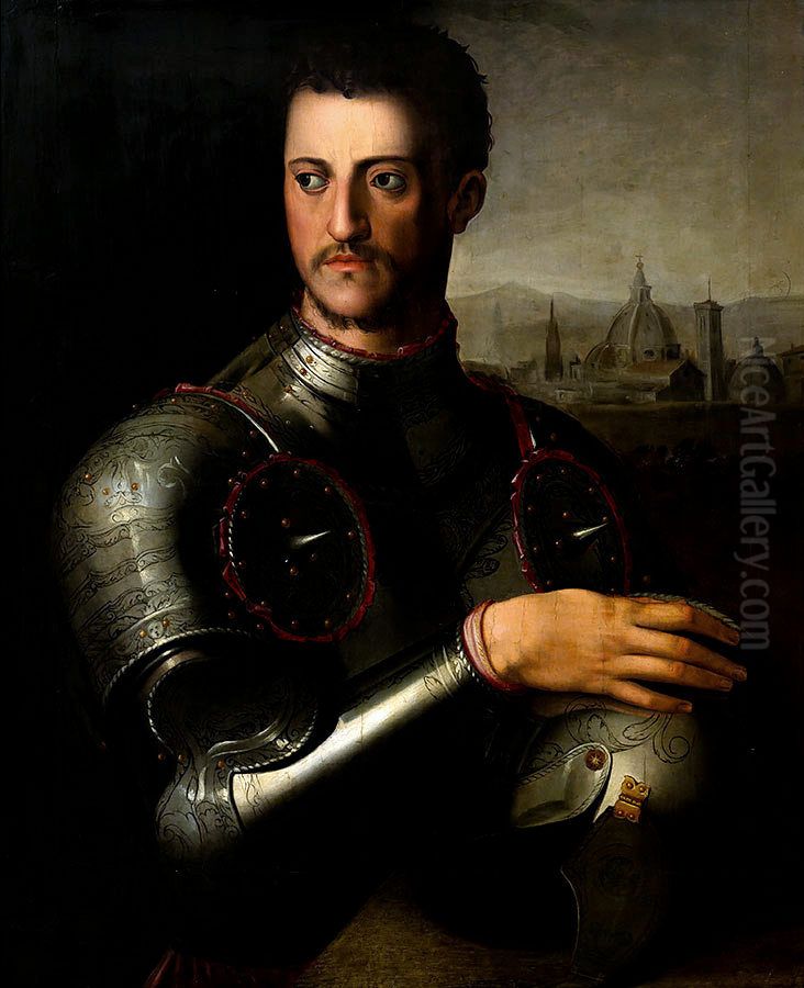 Retrato del Gran Duque Cosme I de Medicis Oil Painting by Bronzino