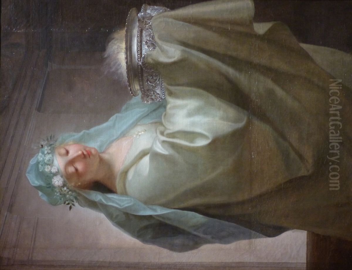 Vestale portant le feu sacre Oil Painting by Jean Raoux