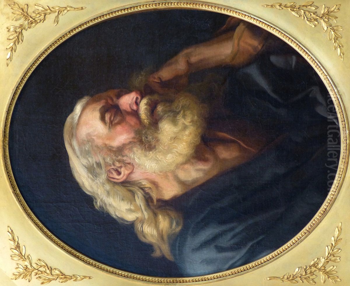 Old Man Asleep Oil Painting by Joseph-Marie Vien